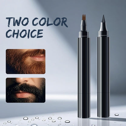 Beard Pencil Filler for Men Black - Beard Pen with Beard Brush & Comb, Barber Pencil Dual-Head Beard Filler with 4-Fork-Tip Waterproof Grooming Kit for Men, Gifts for Men (Black)