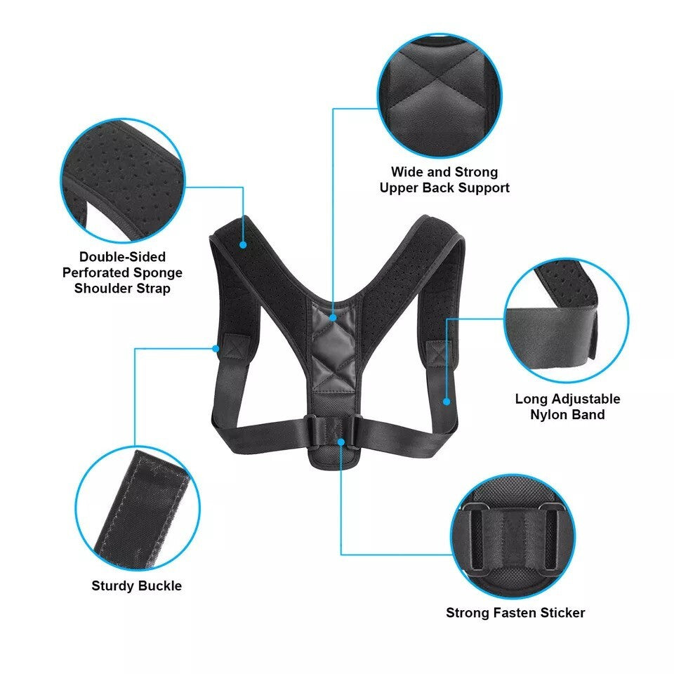 Smart Posture Support Brace – Adjustable Shoulder & Upper Back Corrector